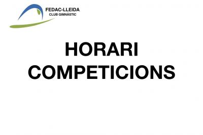 HORARI COMPETICIONS GIMNASTICA FEDAC